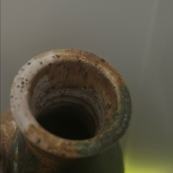Handcrafted Ceramic Vase - Green and Brown - Picture 3 of 4
